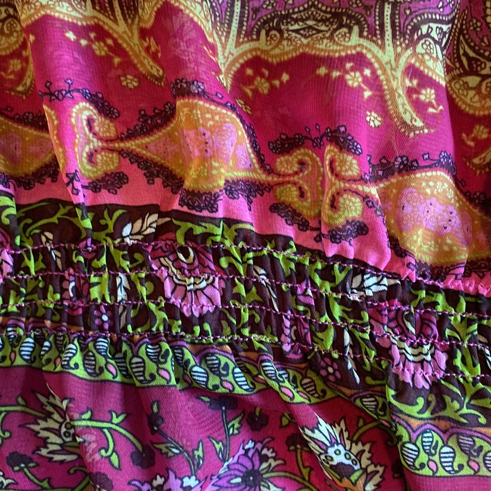 Forever Orchid 🌸3/$20 pink paisley sheer boho kerchief top, size M - Picture 5 of 5